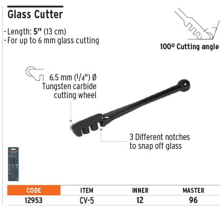 Truper 12953 0.25" Glass Cutter