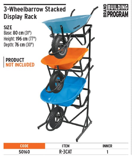 Truper 50160 Display Rack For 3 Wheelbarrows