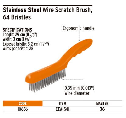 Truper 10656 11", stainless steel wire brush