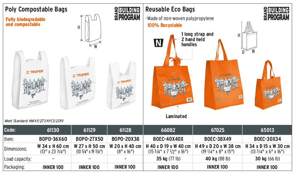 Truper 67025 15 x 20 in Orange Eco-bag