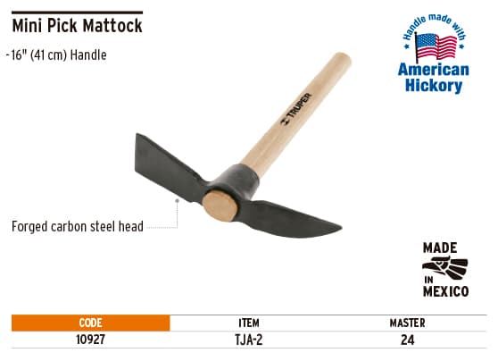 Truper 10927 14", Wood handle pick mattock