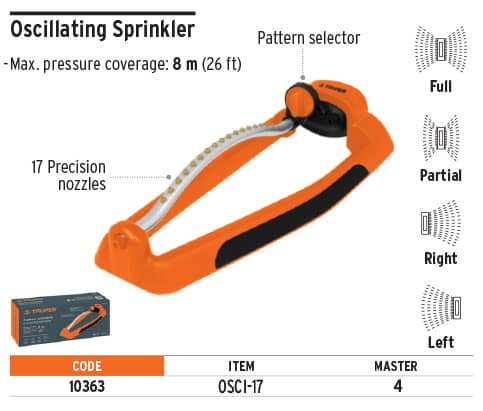 Truper 10363 Oscillating Sprinkler Metal-plastic