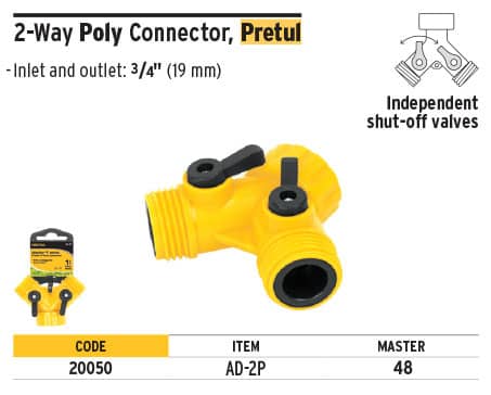 Pretul 20050 3/4" Plastic"y" Hose Shut-off Connector