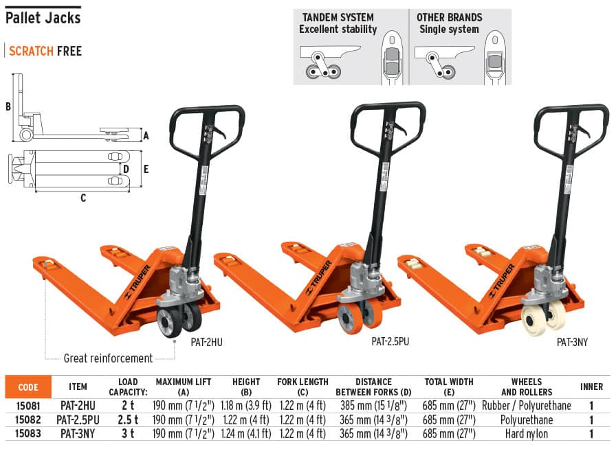 pallet jack truper 3 toneladas