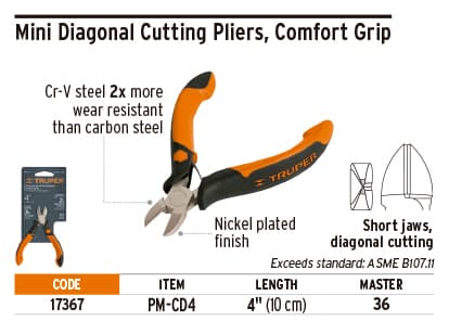 Truper 17367 4" Diagonal Cutting Comfort Grip Pliers