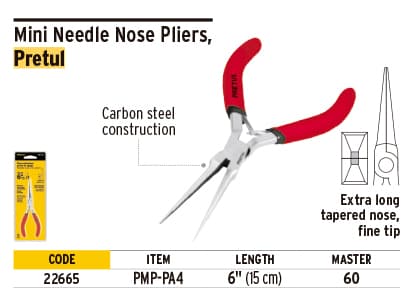 Pretul 22665 5-7/8" Needle Nose Miniature Plier