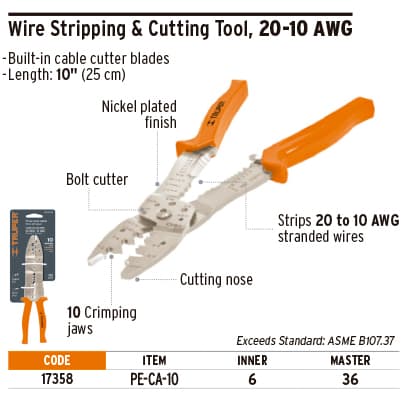 Truper 17358 10" Wire Stripper And Cutter