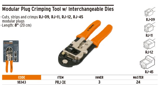 Truper 18343 Modular Plug Crimping Tool