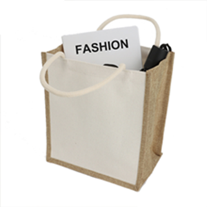 TOPTIE 6 PCS Canvas Jute Tote with Cotton Handles, Sustainable Grocery Shopping Bags, Christmas Gift Bag