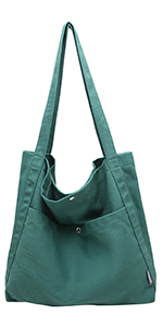 TOPTIE Women Tote Bag with Pocket, Soft Canvas Handbag 14-1/8 x 13-3/8 Inches