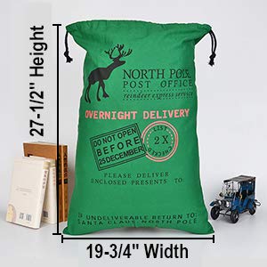 Aspire Large Christmas Giant Drawstring Bags, Reusable Canvas Gift Bags Storage, Christmas Decorations