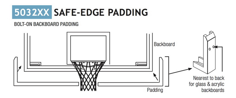 Draper Basketball Bolt-On Backboard Padding - Specify Color