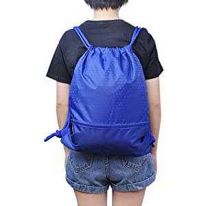 Muka Drawstring Bag Sports Gym String Backpack Waterproof Cinch Bag