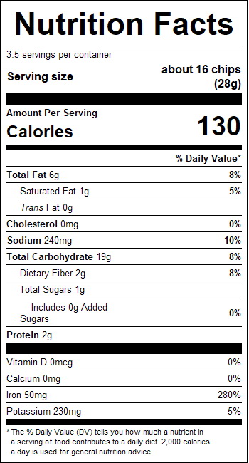 From The Ground Up Cauliflower Potato Chips with Sea Salt 12/4.5oz, 514353