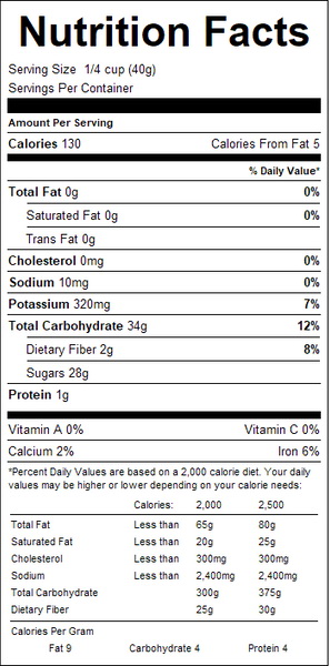 Raisins Select Oil Treated Raisins 30lb, 340081