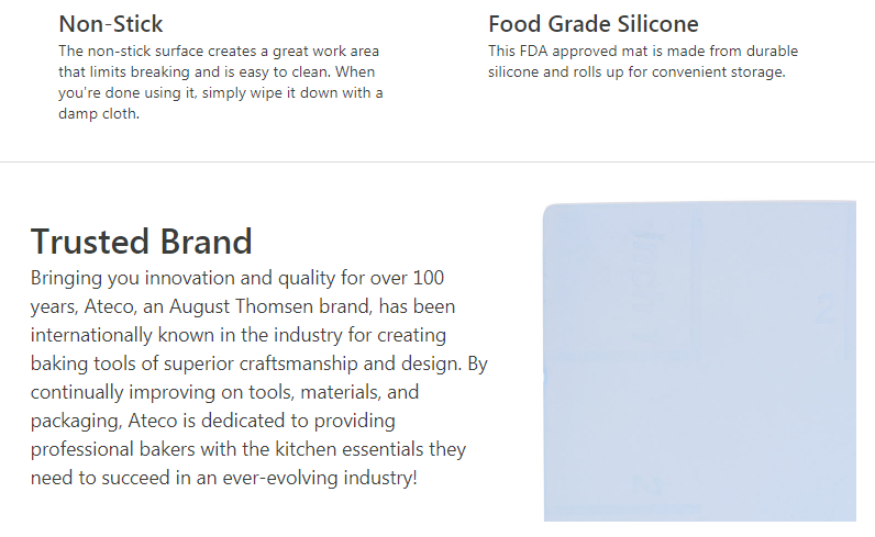 Ateco 697 Food Grade Silicone Non-stick Fondant Work Mat, 36 x 24-Inches
