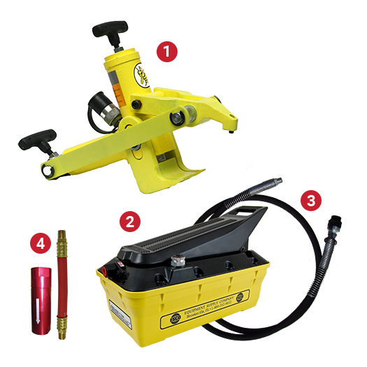 ESCO 10230 Yellow Jackit "Combi" Style Bead Breaker Kit - 3.5 Quart Hydraulic Pump