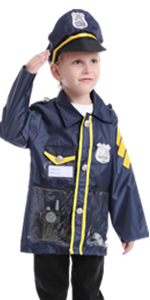 TOPTIE 4 Sets Kids Dress Up Costumes with Accessories, Doctor Surgeon Police Fireman Uniforms, Christmas Gifts for Boys Girls