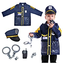 TOPTIE Kids Police Officer Doctor Dress Up Clothes with Accessories, Career Role Play Uniforms