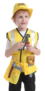 TOPTIE 5 Sets Kids Dress Up Costumes, Doctor Surgeon Police Firefighter Construction Worker, Christmas Gifts for Boys Girls