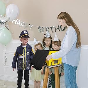 TOPTIE 5 Sets Kids Dress Up Costumes for Preschool, Doctor Surgeon Police Firefighter Construction Worker for Boys Girls