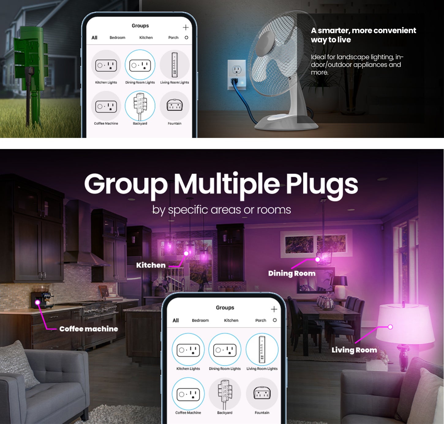 Feit Electric POWERSTRIP/WIFI Smart Wi-Fi 4-Outlet Powerstrip