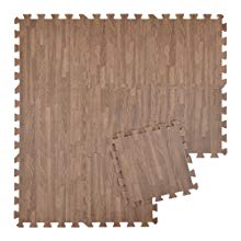 Aspire 12" x 12" x 3/8" Floor Mat Eva Foam Tiles Wood Grain Exercise Mat for Playrooms