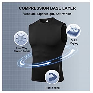 TopTie Personalized Custom Compression Sleeveless Shirt Trainning Top 2 Sides LOGO Printed