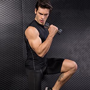 TopTie Personalized Custom Compression Sleeveless Shirt Trainning Top 2 Sides LOGO Printed