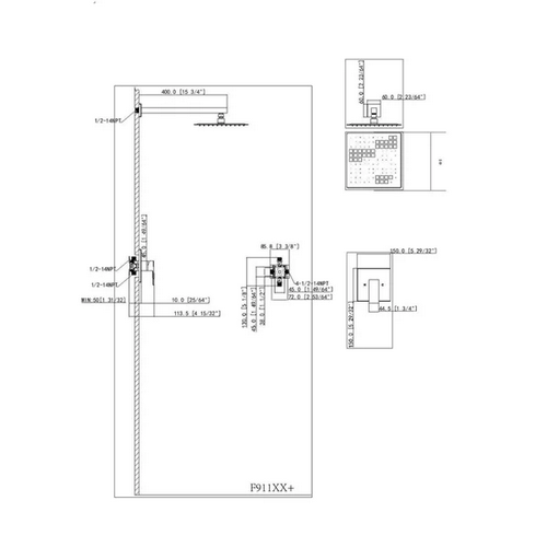 Wall Mounted Shower Faucet in Brushed nickel (Valve Included) W153391076