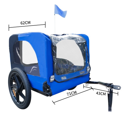 Blue 16 inch air wheel Pet Bike Trailer for Dogs Foldable Bicycle Pet Trailer W136456109