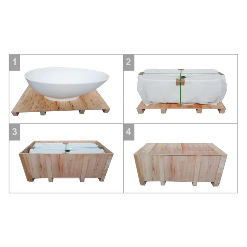 67-inch solid surface soaking bathtub with overflow for bathroom W161370501