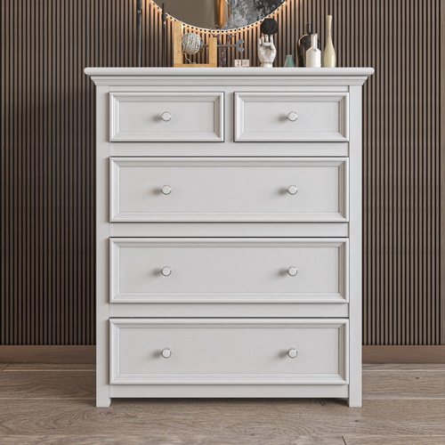 Modern Country Inspired Solid Wood Chest of Drawers, 4 Drawers, Timeless Design & Elegant with Embellish Details Featuring Unique Aesthetics by Bolivar Series W1596102397