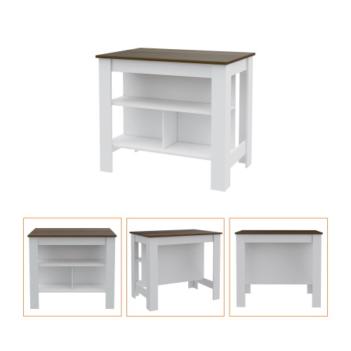 Brooklyn Kitchen Island, Three Concealed Shelves B128P148677