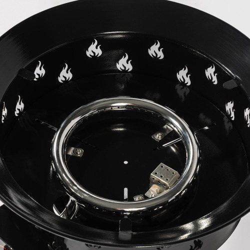 19" Propane Gas Fire Pit, 50000 BTU Round Steel Fire Pit for Outside Patio Deck Garden Backyard-Black W853P202205