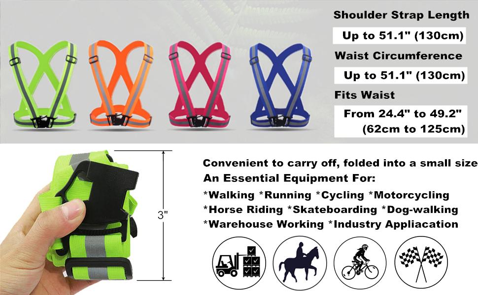 TOPTIE 2Pack Reflective Running Vest, Lightweight High Visibility Adjustable Safety Vest for Running, Jogging, Walking, Cycling