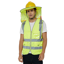 TOPTIE Hard Hat Sun Shield, Full Brim Mesh Neck Sun-Shade with Visor for Hardhats, High Visibility and Reflective