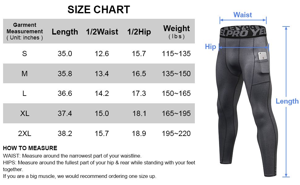 TOPTIE Compression Cool Dry Sports Tights Pants Baselayer Running Yoga Leggings
