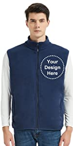 TOPTIE Fleece Vest Outerwear Full Zip Jacket Nurse Uniform Volunteer Vest Sleeveless with Pockets