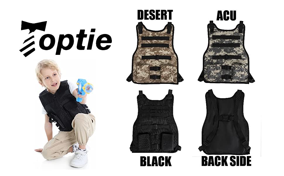 Toptie Child Tactical Vest Military Team Training Vest Adjustable for Kids