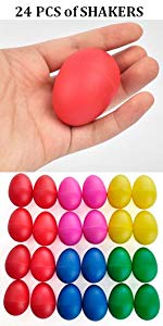 Mixed Color Aspire 24Pcs Egg Shakers Plastic Preschool Rhythm Educational Maracas 