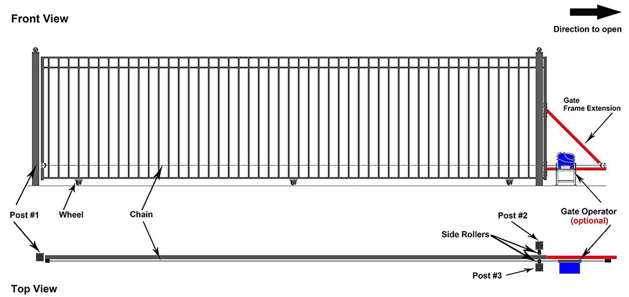 ALEKO DG20MADSSL-AP Steel Sliding Driveway Gate - MADRID Style - 20 x 6 Feet