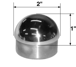 Lavi 2" Polished Brass Half Ball End Cap