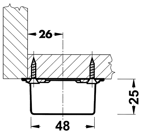 PMI Metal Socket for Wood Screw Mounting