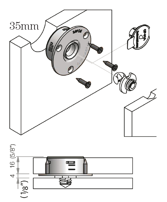 Sugatsune PC-AF1 Panel Clip - Auto Fit Female