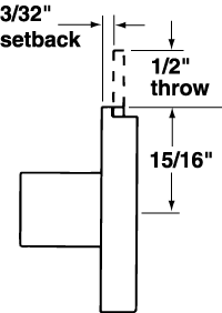 Timberline Deadbolt Lock For Drawers - 3/32" Setback
