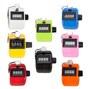 GOGO 8 Pcs Assorted Colors Tally Counters Plastic Counter Clicker Mechanical Palm Click Counter