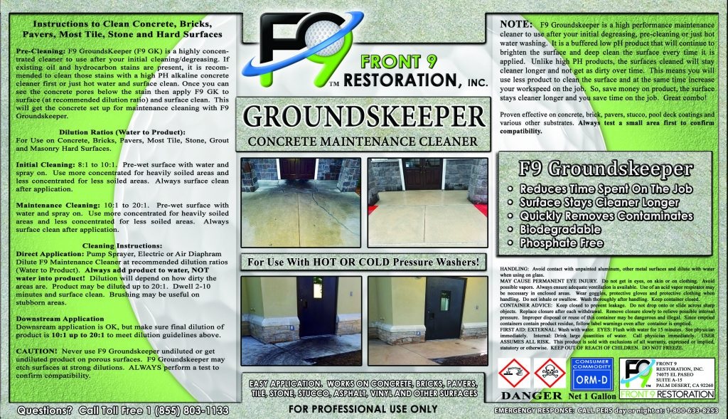 Front9 Restoration F9 GroundsKeeper Concrete Cleaner Gal