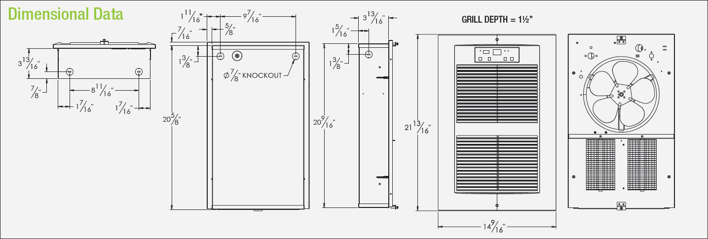 King Electric LPW1227-ECO-WD-R LPW ECO2S Electronic 2-Stage Smart Wall Heater, 1500-2750W / 120V, White Dove