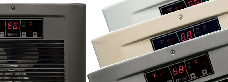 King Electric LPW1227-ECO-WD-R LPW ECO2S Electronic 2-Stage Smart Wall Heater, 1500-2750W / 120V, White Dove